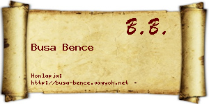 Busa Bence névjegykártya